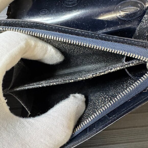Cartier Patent Leather Navy Bifold - Picture 2 of 6